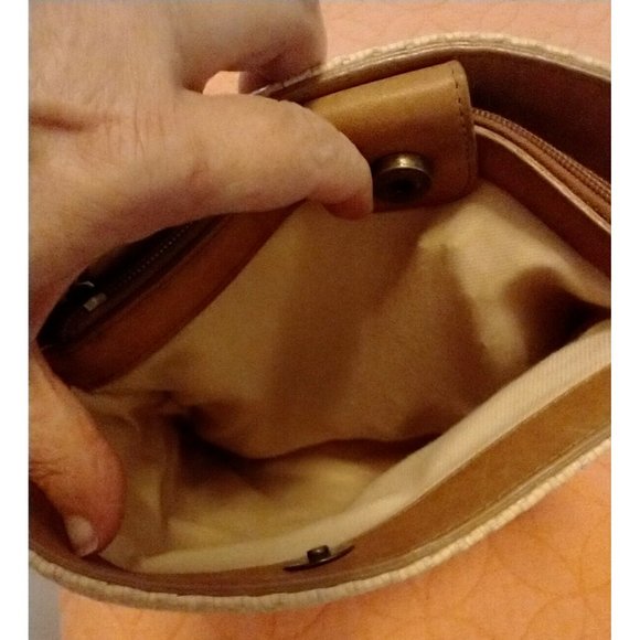 SOLD_ SOLD_SOLD!!! Fossil Natural fiber Woven Bucket Shoulder Bag - Picture 6 of 12